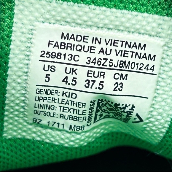 Converse One Star Bright Blue Leather Lace Up Low Top Kid's Sneakers Size 5 - Picture 11 of 12